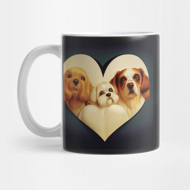 Valentine Dogs | Cocker Spaniel, Maltese, Cavalier King Charles by Geminiartstudio